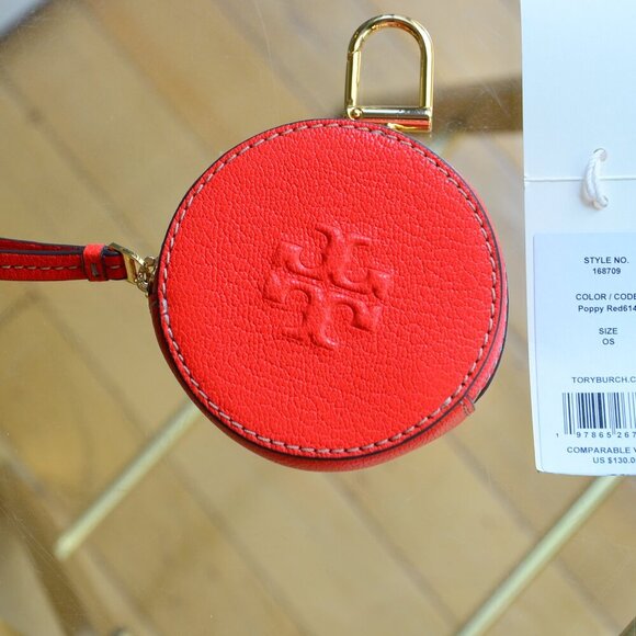 Tory Burch thea coin pouch in poppy red - Picture 4 of 7
